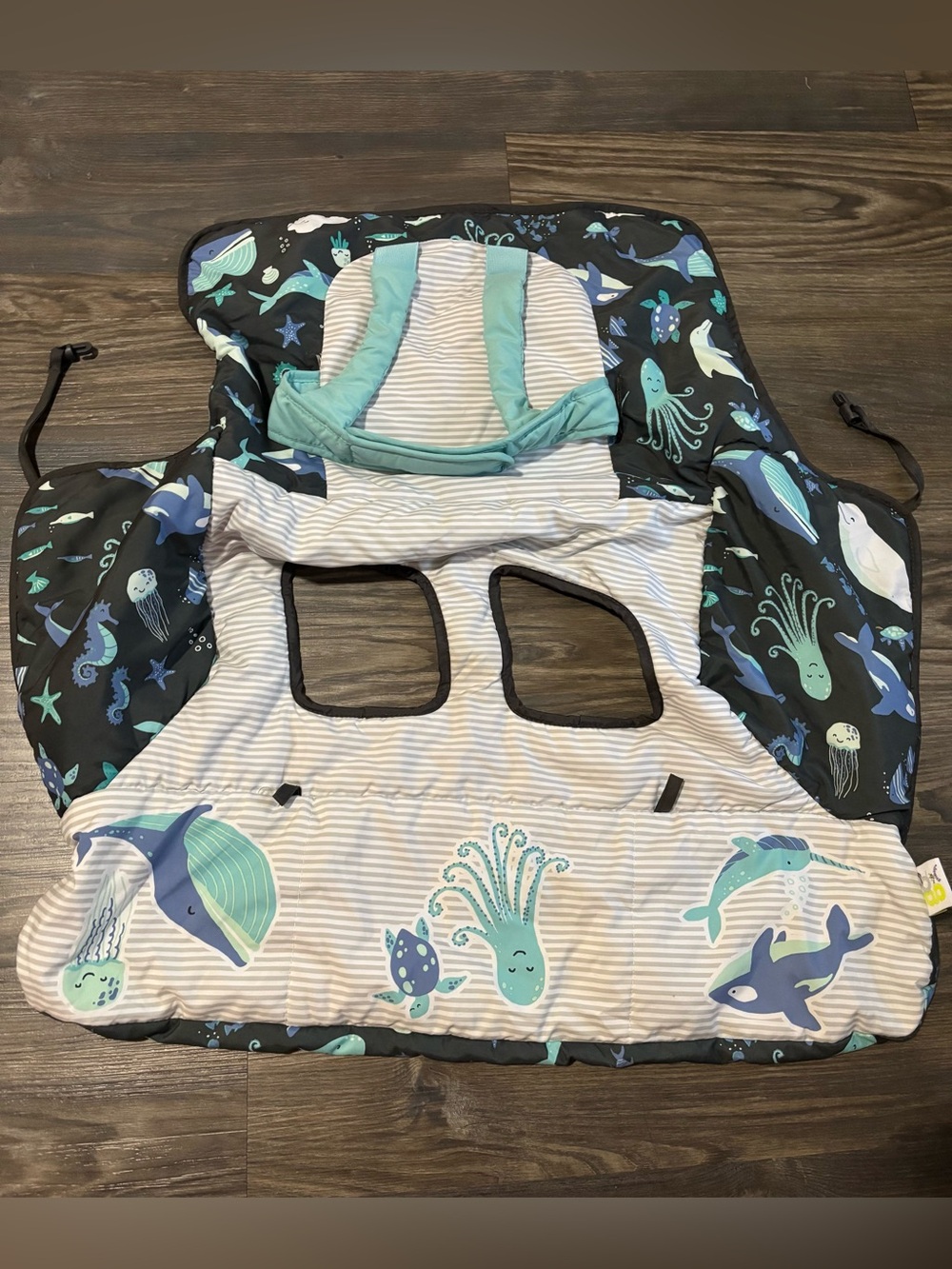 Goldbug shopping cart and high chair cover for baby with Ocean Animal Print